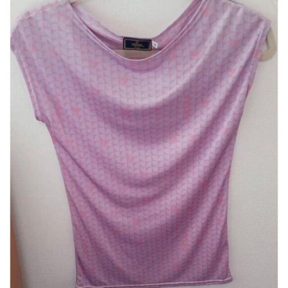 Fendi Vintage Pink Monogram Silky Top, Size 40 - Picture 1 of 2